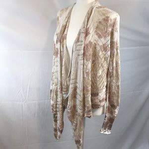 Knox Rose- BOHO festival knit asymmetric cardi, XS